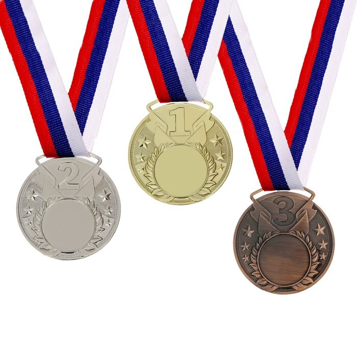 Медаль под нанесение, 3 место, бронза, d 5 см #1