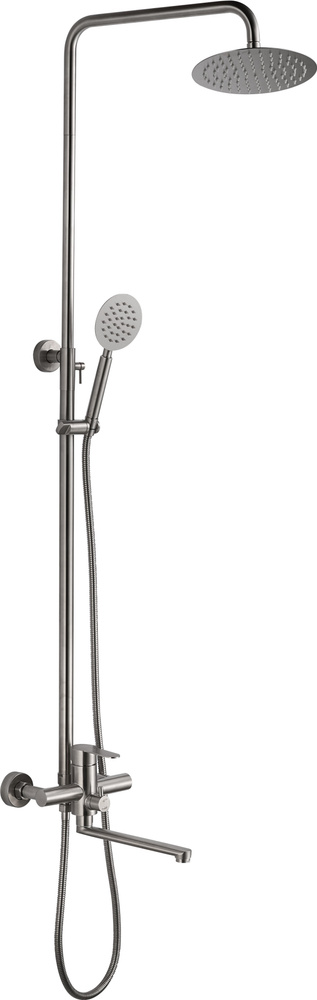 Haiba Душевая система (нержавеющая сталь) с верхним душем и ручной лейкой, поворотный излив, картридж #1