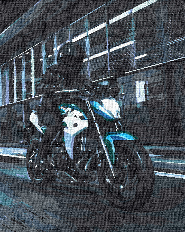 Картина по номерам на холсте с подрамником 40х50 см. Мотоцикл. Байк "Yamaha " арт. 1589/  #1