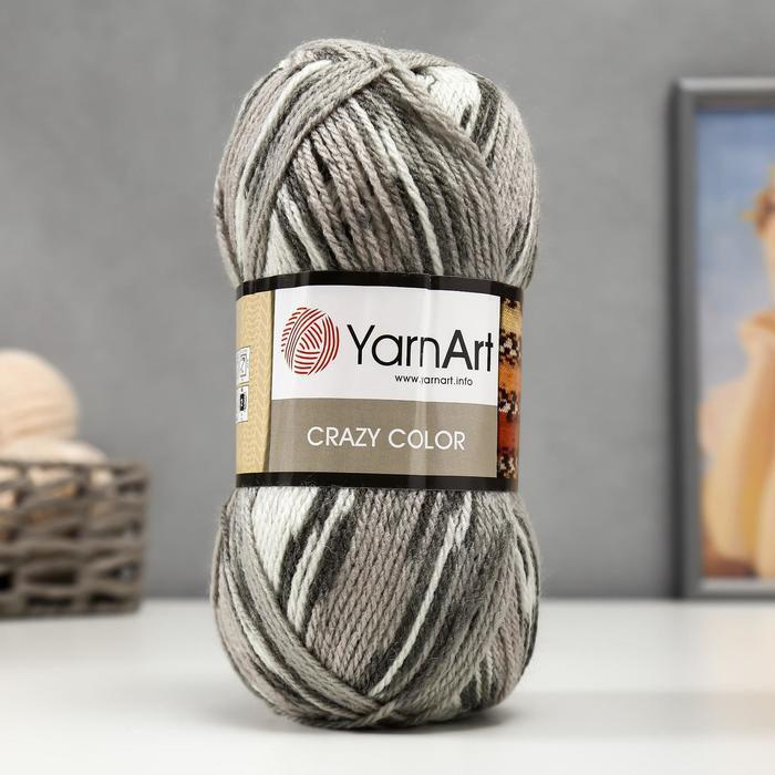 Пряжа для вязания YarnArt "Crazy color" 25% шерсть, 75% акрил 260м/100гр, 137 принт  #1