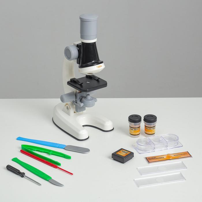 Микроскоп "Юный ботаник" кратность до х1200, белый, подсветка  #1