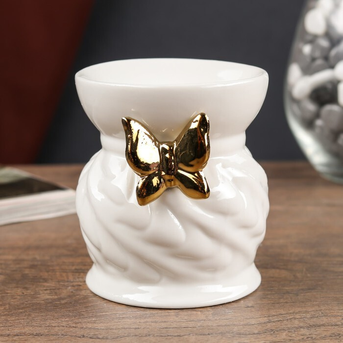Аромалампа керамика "Золотая бабочка" 9х7,5х7,5 см #1