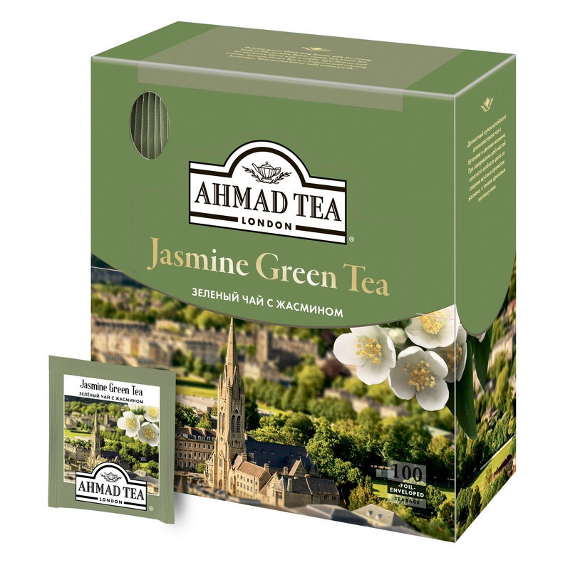 Чай Ahmad Green Jasmine Tea зеленый 100пак/уп 475-08 #1