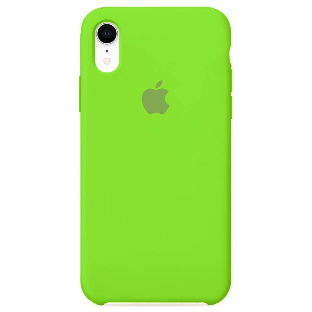 Силиконовый чехол для смартфона Silicone Case на iPhone Xr / Айфон Xr с логотипом, салатовый  #1