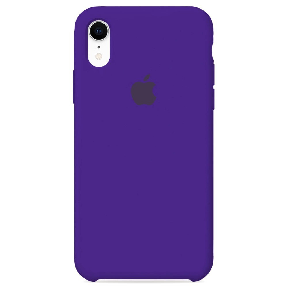 Силиконовый чехол для смартфона Silicone Case на iPhone Xr / Айфон Xr с логотипом, ультрафиолет  #1