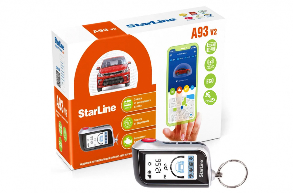 Автосигнализация StarLine A93 v2 2CAN+2LIN GSM-LTE+GPS ECO (автозапуск, ЖК брелок, GSM, GPS)  #1