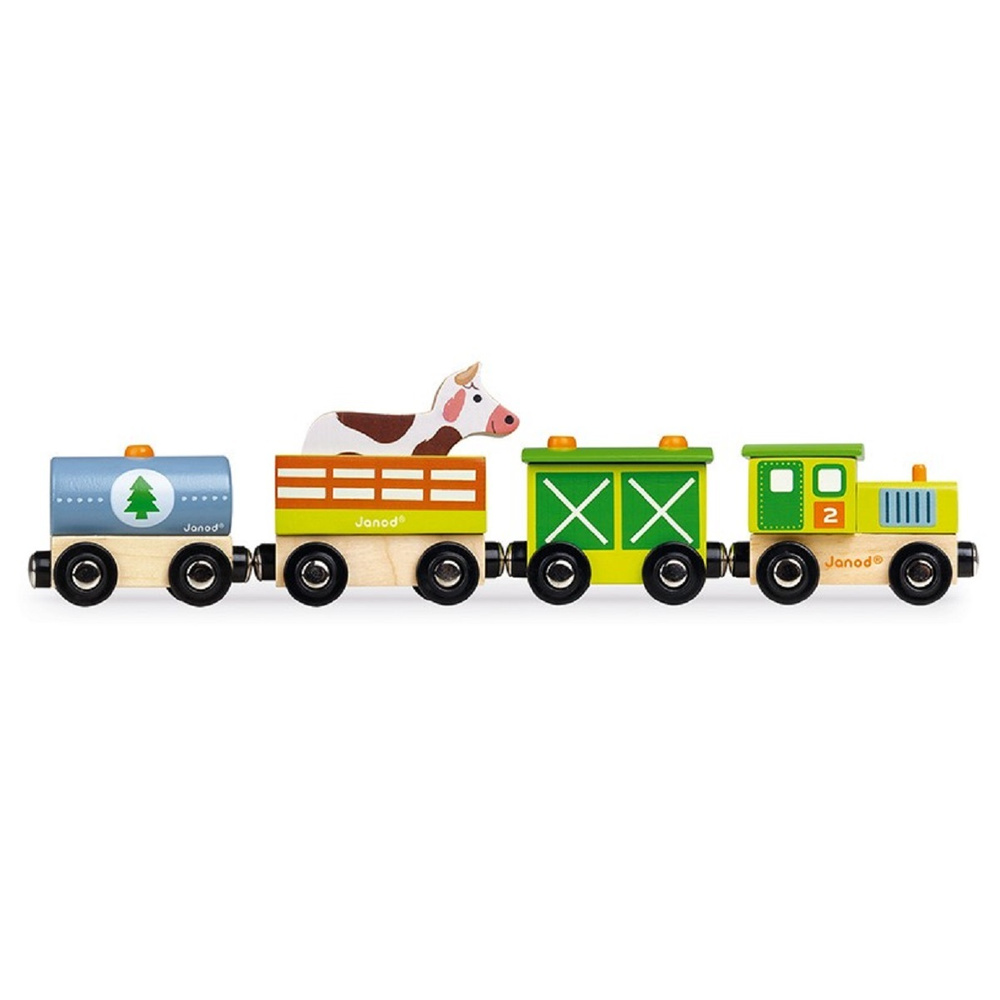 Поезд на магнитах с деревянными фигурками Janod Ферма #1