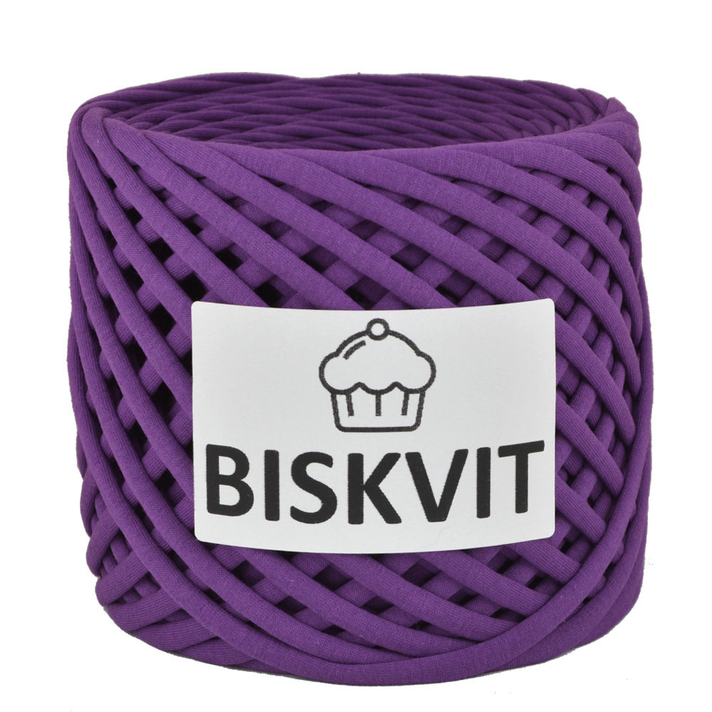 Трикотажная пряжа Biskvit (Бисквит), 100 м, лицевая, 7 мм, цвет Виноград  #1