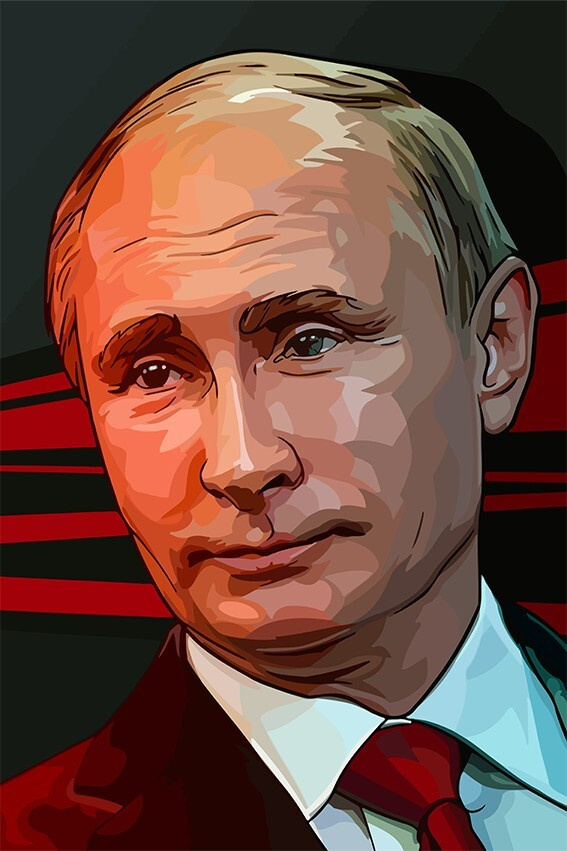 Картина по номерам на холсте Путин (Президент, Шеф, Босс) - 7294 В 60x40  #1
