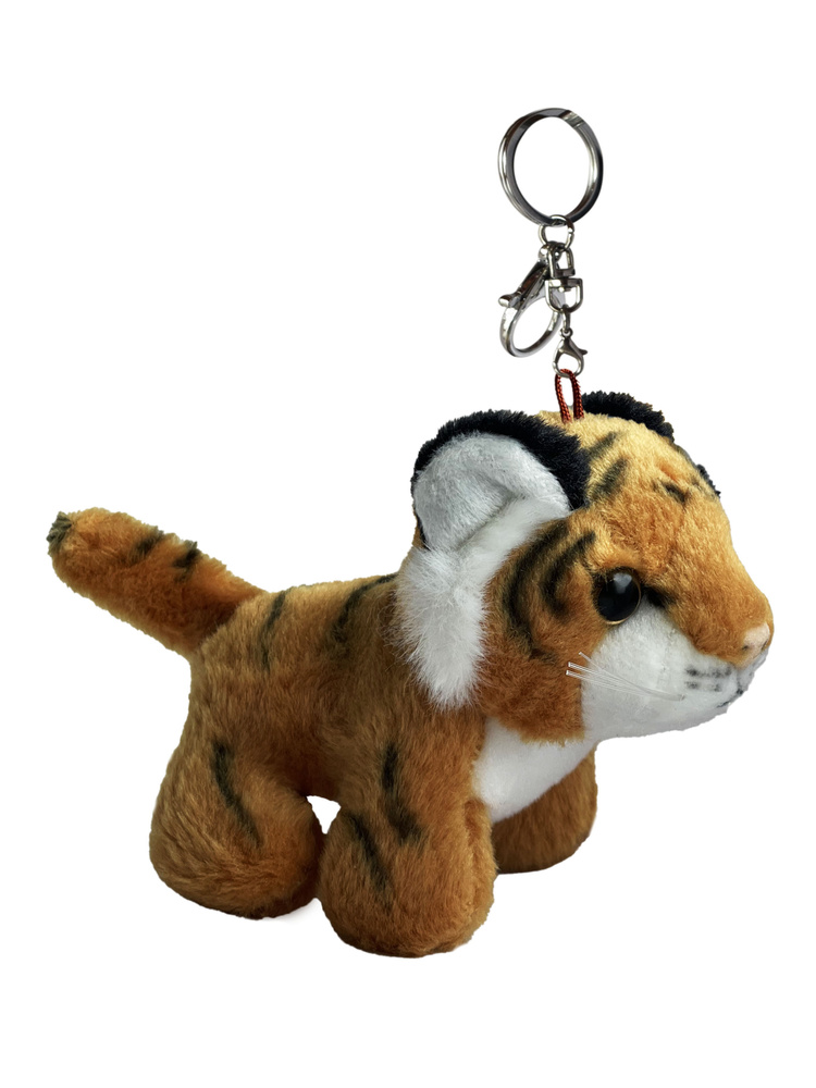 Мягкая игрушка брелок для ключей тигр, подвеска на сумку рюкзак на удачу  #1