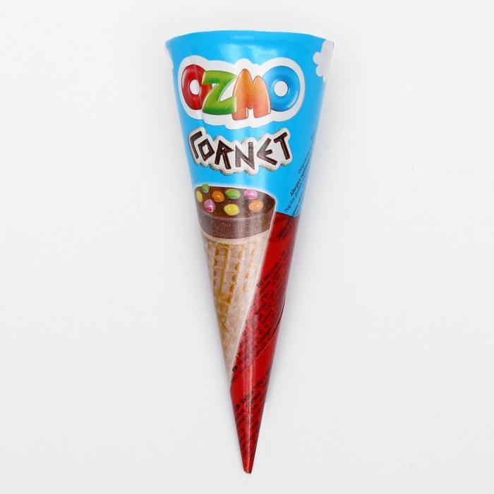 Вафельный рожок Ozmo Cornet с кремом из фундука с конфетами-драже, 25 г  #1