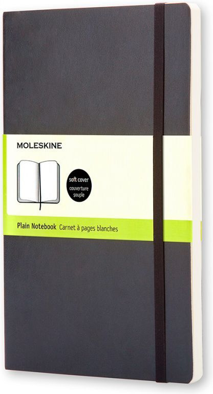 Блокнот без разметки Moleskine CLASSIC SOFT Large, В6, сшитый, полиуретан, мягкая обложка, 96 л, черный #1