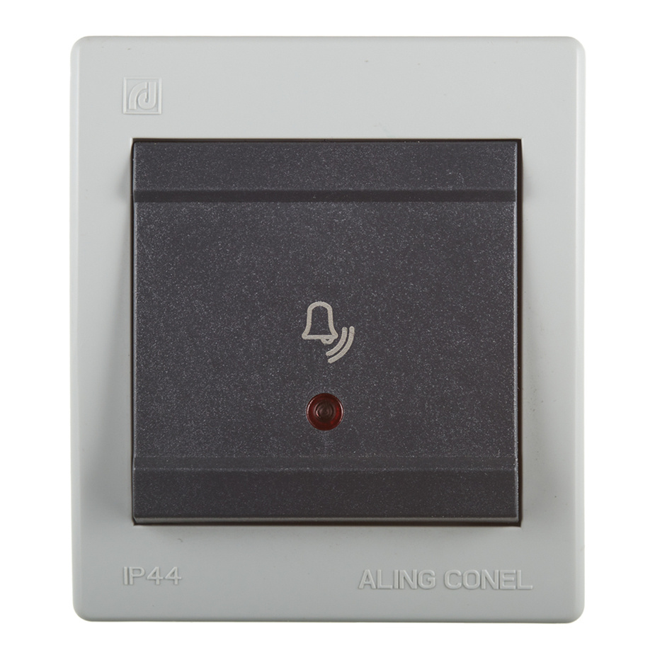 Кнопка звонка Aling-conel 256I.1A открытая установка серая IP44 с ...