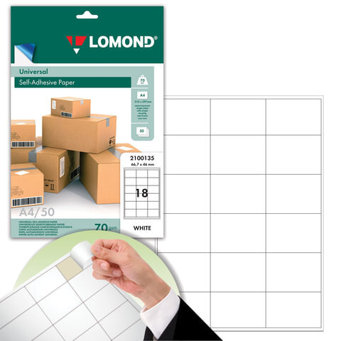 Lomond Этикетка для упаковки 4,6 x 6,67 см, 18 шт. #1