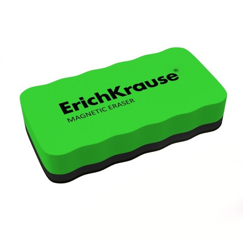 Губка для маркерных досок магнитная Erich Krause зеленая 57*107мм  #1