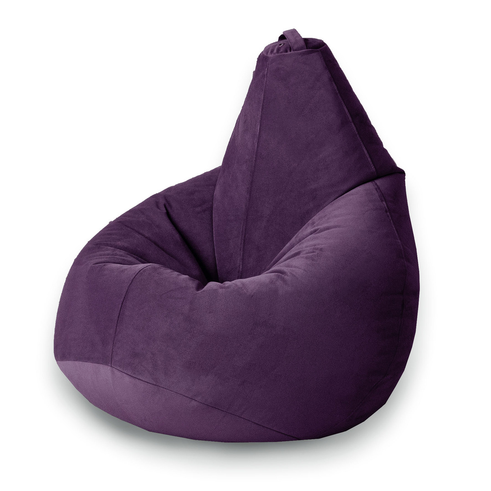 MyPuff Кресло-мешок Груша, Велюр натуральный, Размер XL,фиолетовый, пурпурный  #1