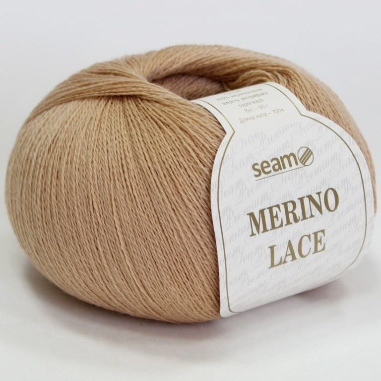 Пряжа Merino LACE цвет 23, 2шт*(700м/50г), 100% мериносовая шерсть #1