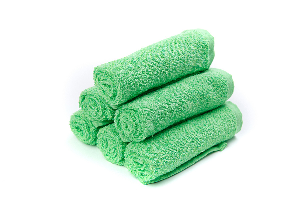 Салфетка Махровая 30х30 Набор (6 шт.) Ярко-Зеленый из 100% Хлопка / маленькое полотенце для рук/лица, #1