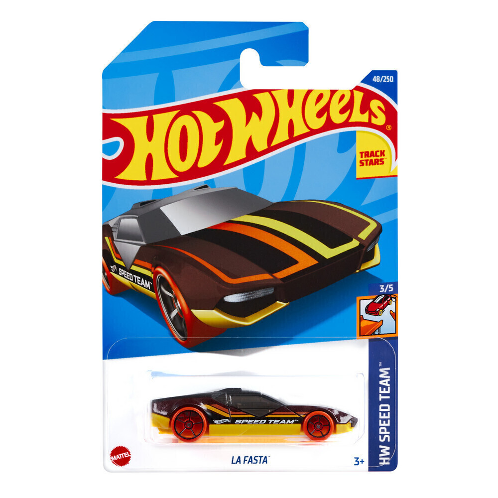 HCW46 Машинка металлическая игрушка Hot Wheels коллекционная модель LA FASTA желтый/фиолетовый  #1