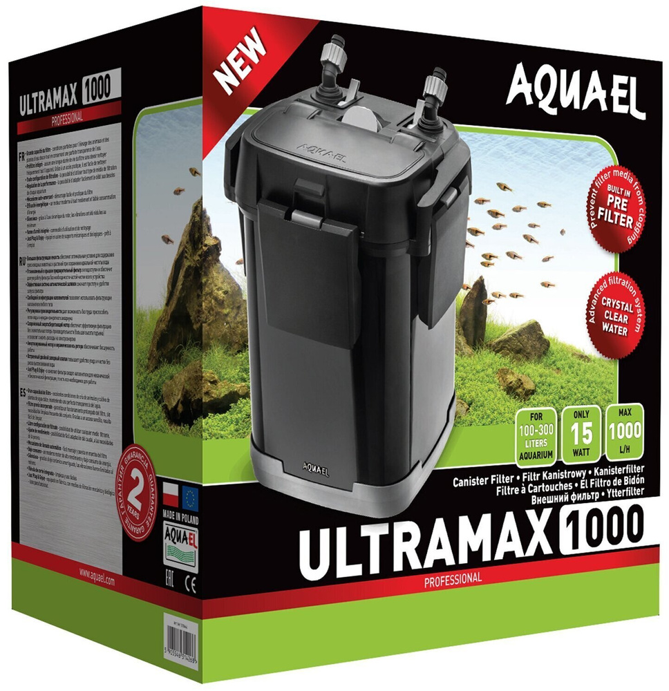 AQUAEL ULTRAMAX 1000 Внешний фильтр для аквариумов 100-300л, 1000л/ч, 10Вт, с регулировкой производительности #1