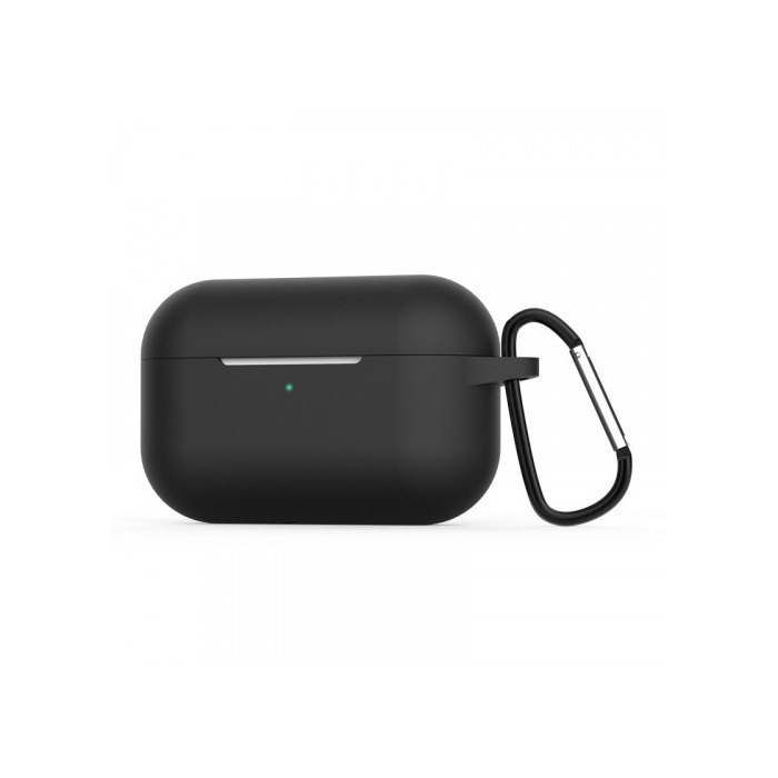 Силиконовый чехол для Apple AirPods 3 с карабином Black #1