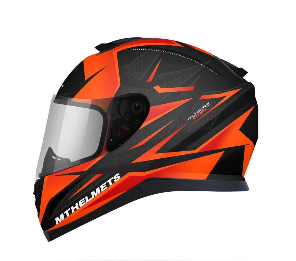 Шлем для мотоциклистов MT THUNDER 3SV Effect Gloss Black Orange L #1