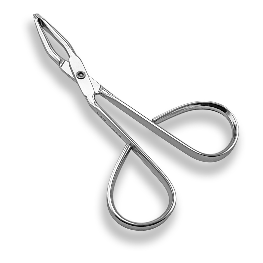 MERTZ / Пинцет-ножницы никелированный. Плоская сталь, (Щипцы для бровей)  #1