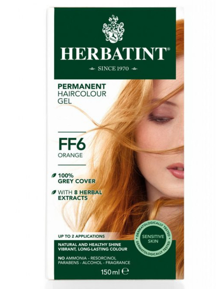 HERBATINT Гель-краска для волос тон FF6 ОРАНЖЕВЫЙ, 150 мл #1
