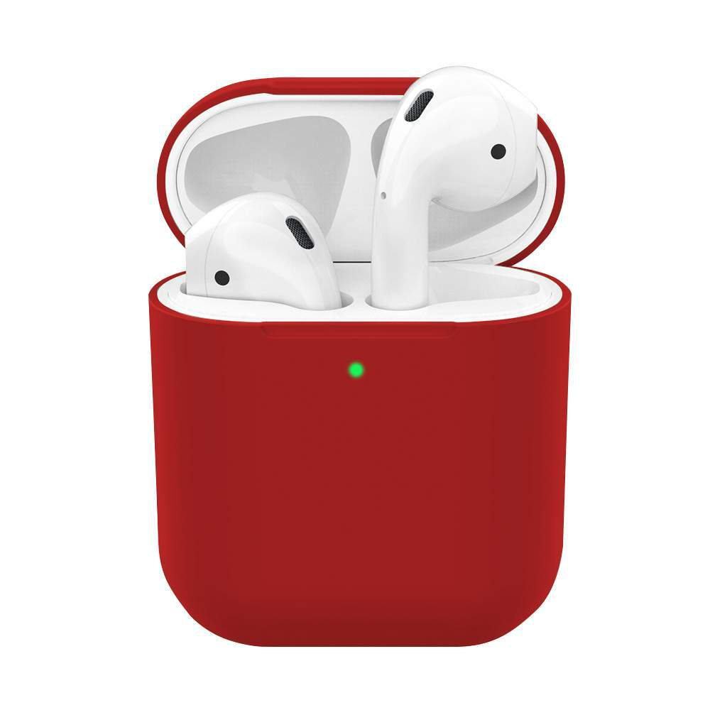Силиконовый чехол для наушников Silicone Case для Apple AirPods 2, red  #1