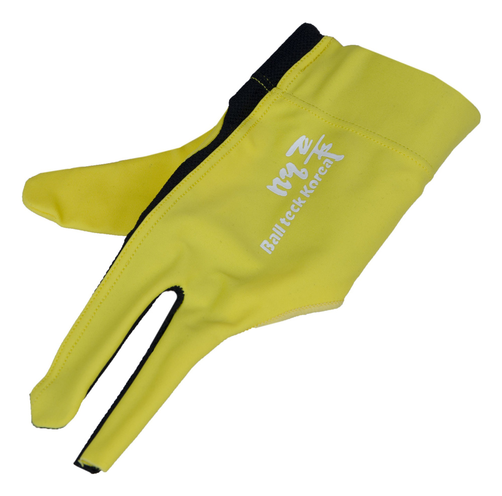 Перчатка бильярдная с защитой от скольжения Ball Teck MFO черно-желтая с замшевой вставкой  #1