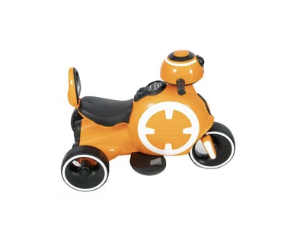 Электромотоцикл аккумуляторный 6V7AH*1 детский со светом и звуком (оранжевый)  #1