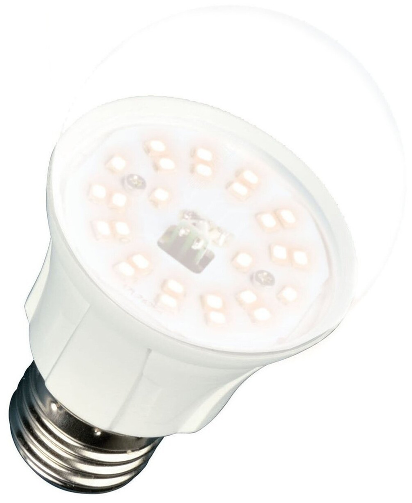 Лампа светодиодная для растений LED-A60-10W/SPFR/E27/CL PLP01WH спектр для фотосинтеза Форма A пластик #1