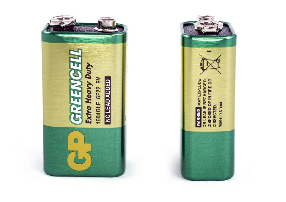 Батарейка крона GP 9V Greencell 9V, 6F22 / 1604GLF, 1 шт - купить с ...