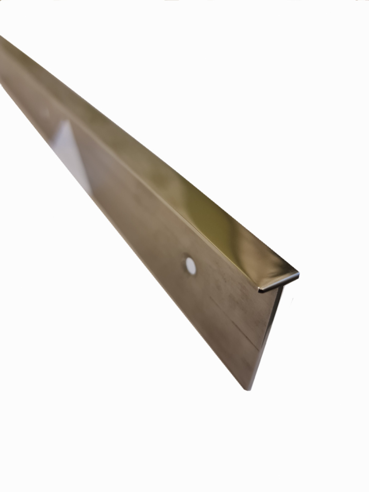 Планка для столешницы 25 мм, сталь, Т-образная, торец открытый, R0, полированная  #1