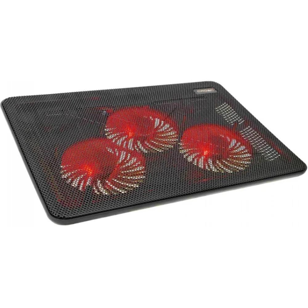 Подставка охлажд. Crown CMLC-1043T для ноутбука до 17"", 3 вен. 110 мм, Red LED подсветка, черная  #1