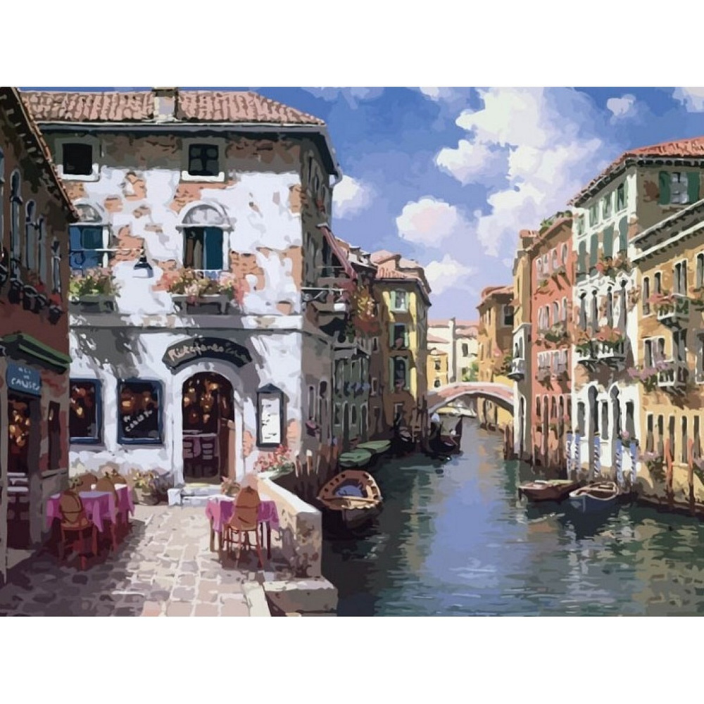 Венецианские дома живопись на холсте 40*50см 40х50 Белоснежка 631-AB  #1
