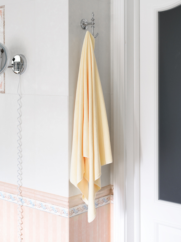 Birdhouse, Банное полотенце в ванную для рук, ног и лица, Пляжное полотенце для тела, 70х140 см., бежевое #1