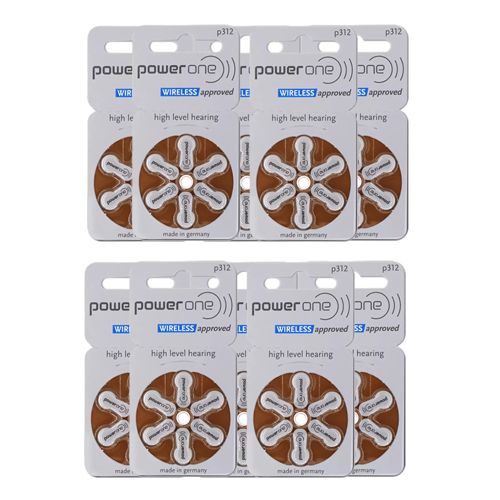 Батарейки для слухового аппарата PowerOne P312 (PR41), упаковка 60 ...