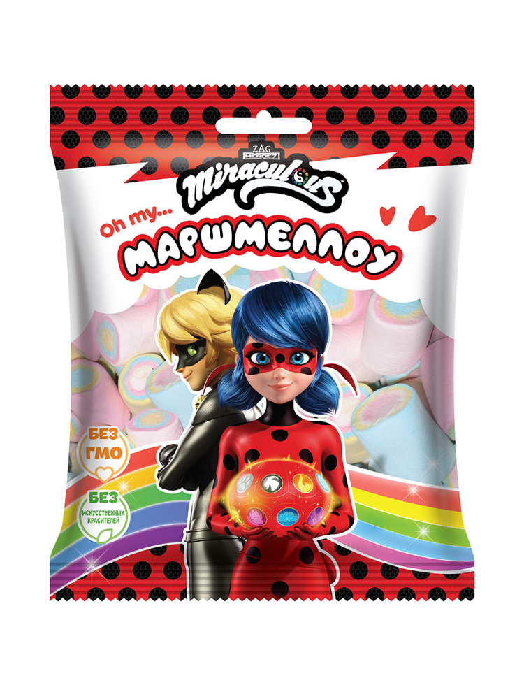 Конфитрейд ЛЕДИ БАГ Miraculous Маршмеллоу с начинкой во флоупаке, 20шт*25г.  #1