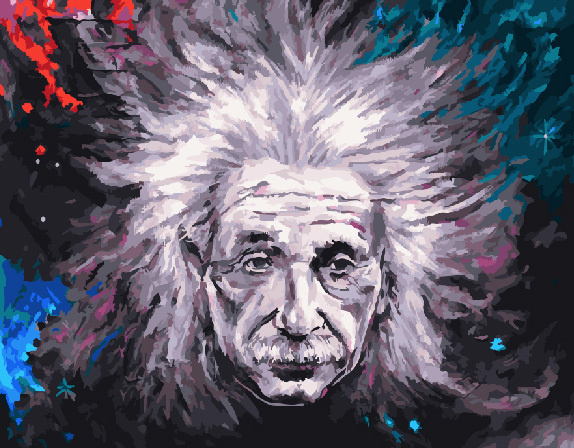 Картина по номерам ВанГогВоМне 40х50 на подрамнике Эйнштейн  #1