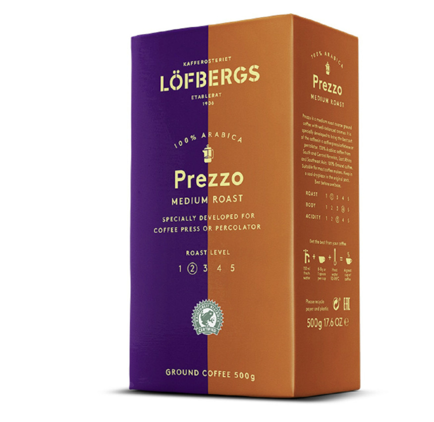 Кофе молотый арабика Lofbergs Prezzo (Обжарка №2), 500 гр #1