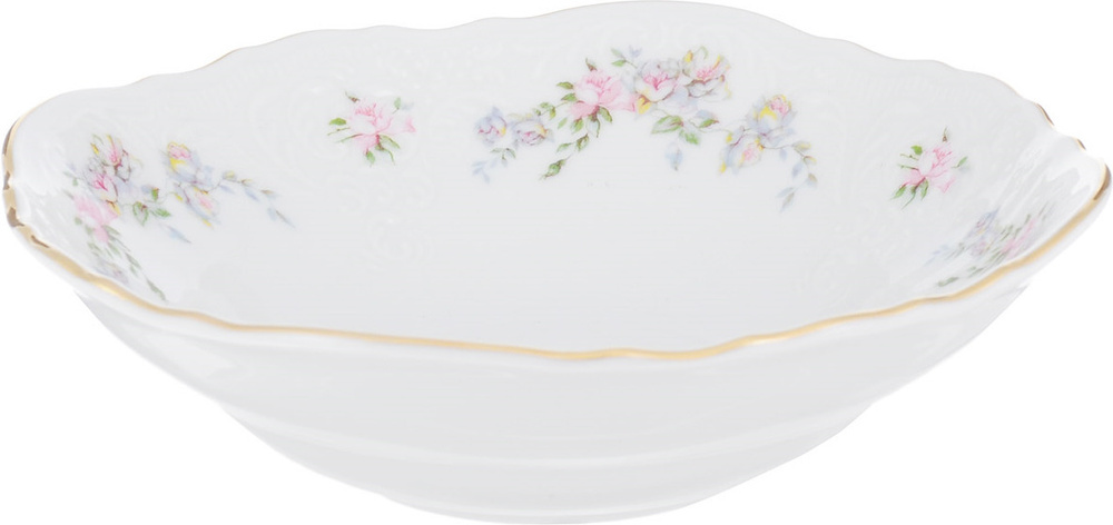 Салатник фарфоровый 16 см Bernadotte Дикая роза, салатница для сервировки стола, тарелка глубокая, белый #1