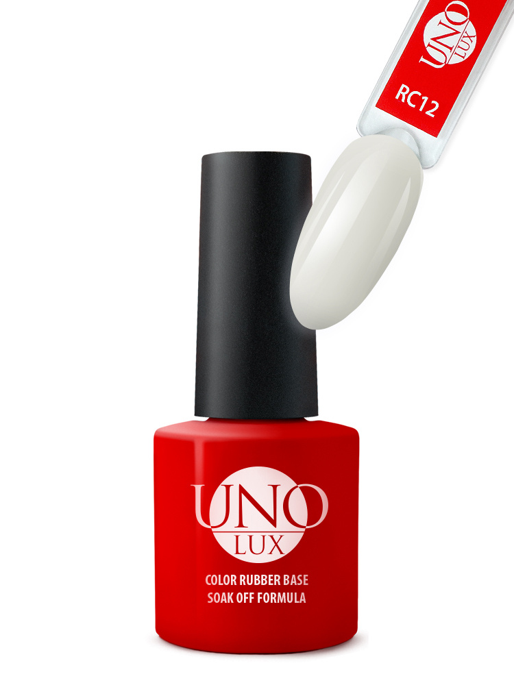 UNO LUX, Цветное базовое покрытие Color Rubber Base RC12 / камуфлирующая база для ногтей  #1