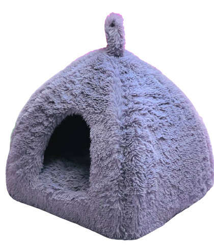 Юрта-домик, лежанка для животных со съемной подушкой Эко-мех премиум "серый бриллиант"" 33*33*36 см ХВОСТЕЛ #1
