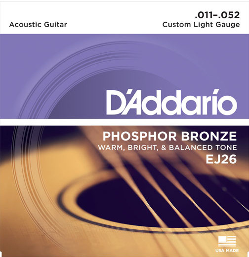 Струны D'Addario Phosphor Bronze Acoustic 11-52 (EJ26). Оригинальные, США! #1