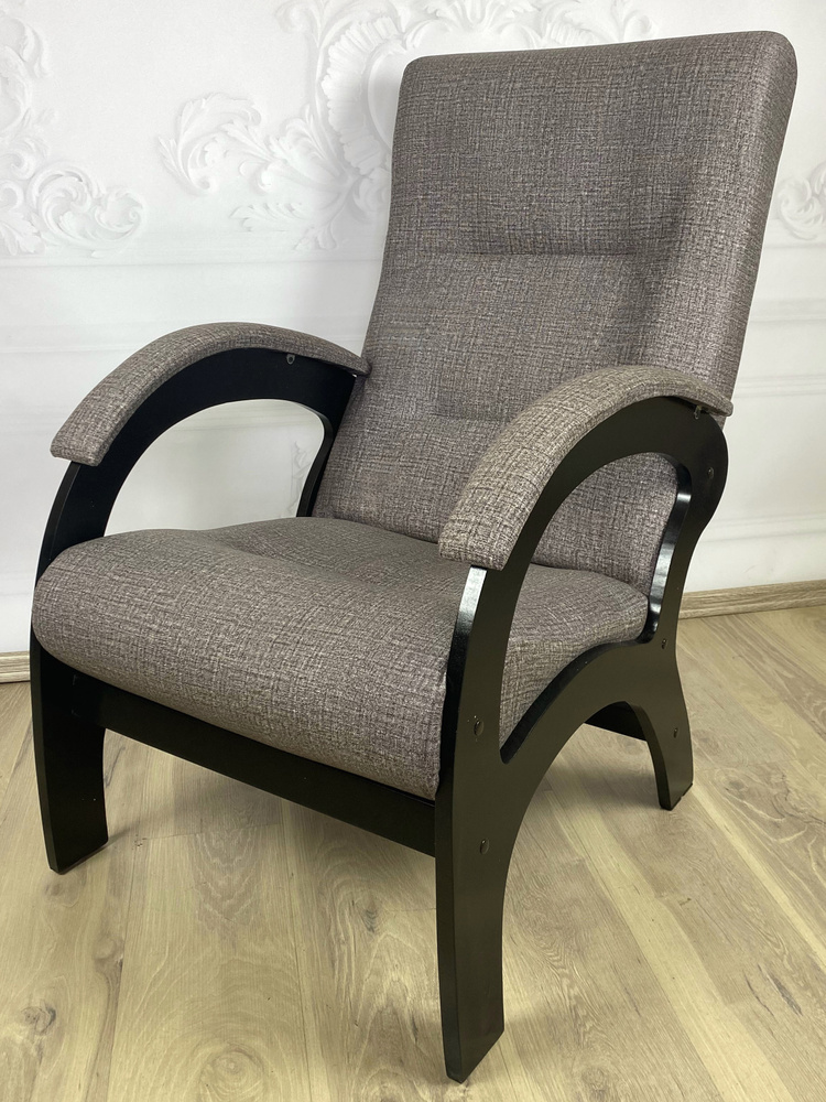 Кресло Классика мягкое для отдыха в комнату, гостиную или спальню, цвет серый  #1