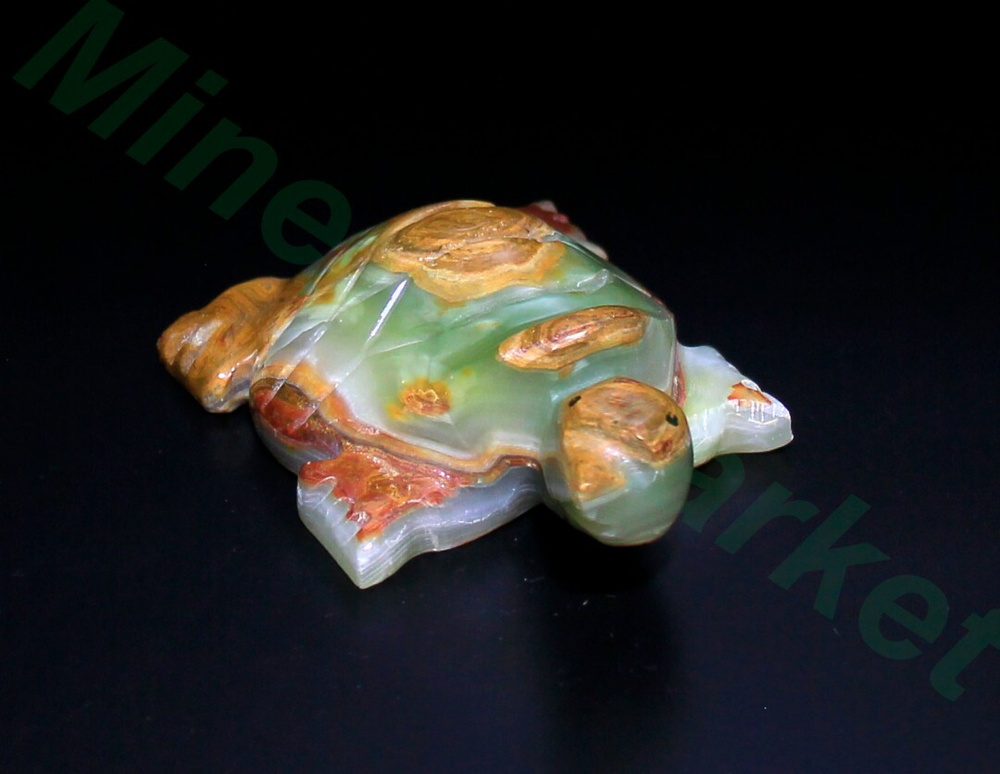 Сувенир ручной работы из натурального камня Оникс "Черепаха" 6 см.  #1