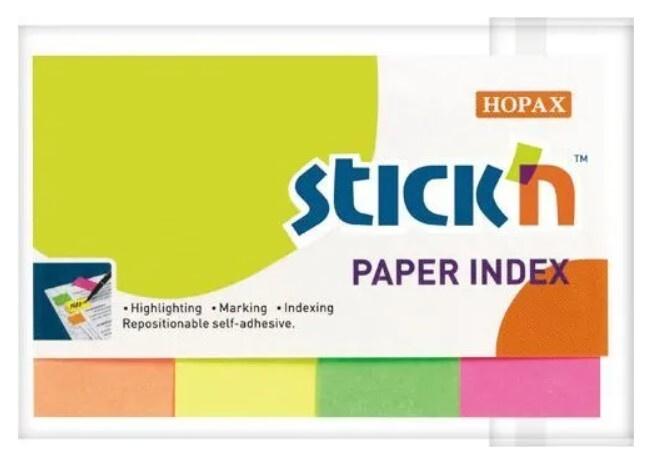 Закладки самокл. индексы бумажные Hopax 4 цвета в упаковке, 20x50 мм, 50 листов  #1