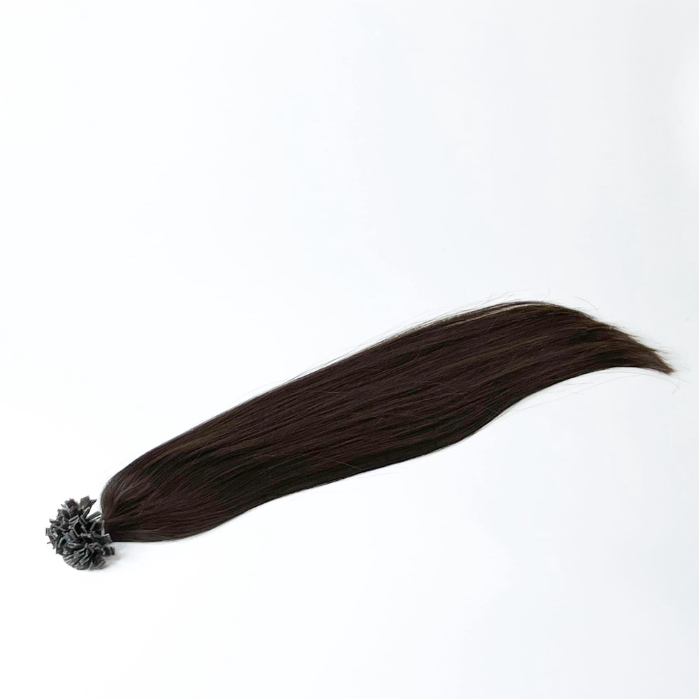 Европейские волосы на капсулах тон 2 темно-коричневый 50 см  #1