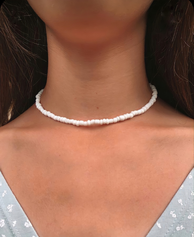 Launa jewelry / Чокер женский ручной работы /чокер белый/бижутерия женская/ акссесуар на шею  #1